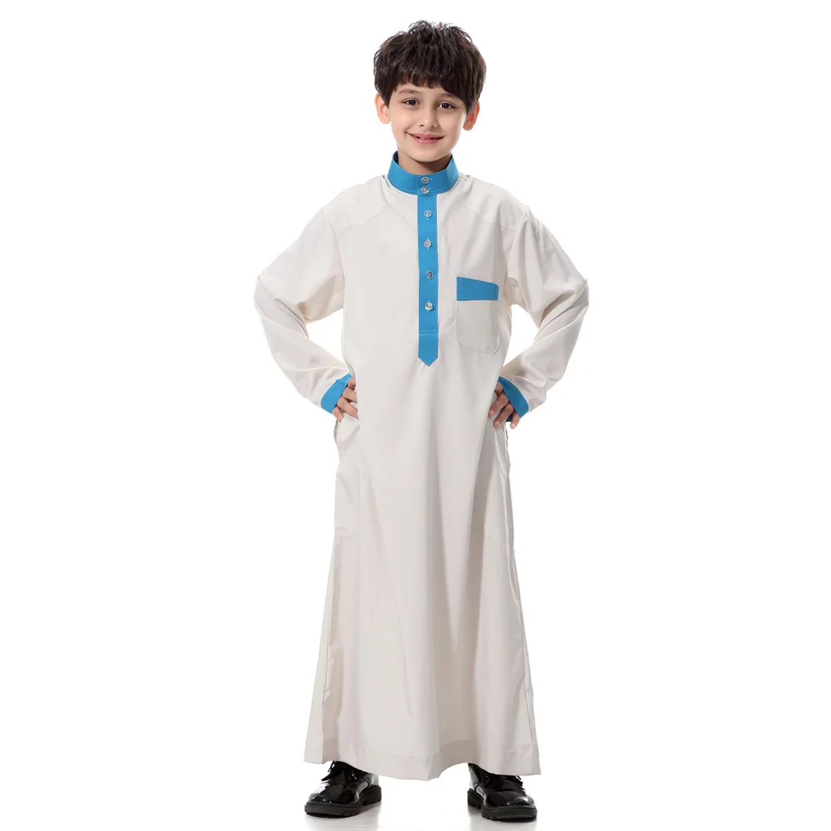 2024 New Prayer Abaya for Muslim Teenage Boys Custom Logo Robes for Dubai Middle East Products