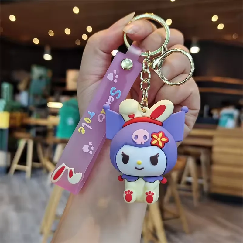 Kawaii Sanlio  Kulomi Keychain Cute Cartoon Anime Mylodi Doll Pendant Super Soft Plush Backpack Decoration Unisex Birthday