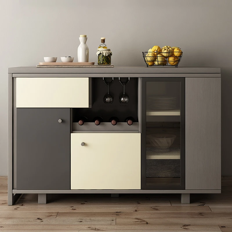 
Nordic creative retractable folding bar sideboard modern minimalist multi-function wine cabinet cupboard storage cabinet 
