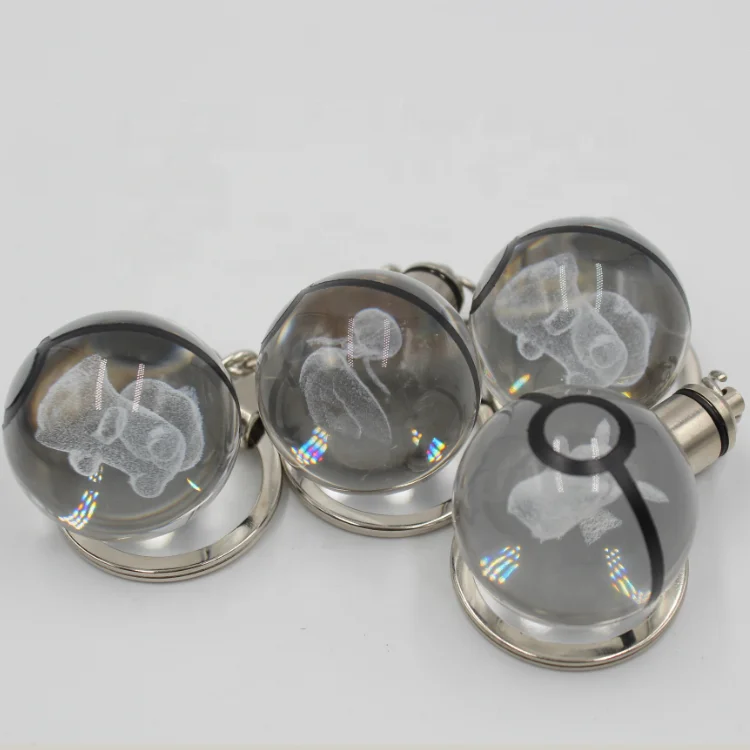 Оптовая продажа 30 мм гравированный Кристалл светодиодный Сквиртл k9 Go Ball брелок со светодиодной подсветкой для подарка Chidren