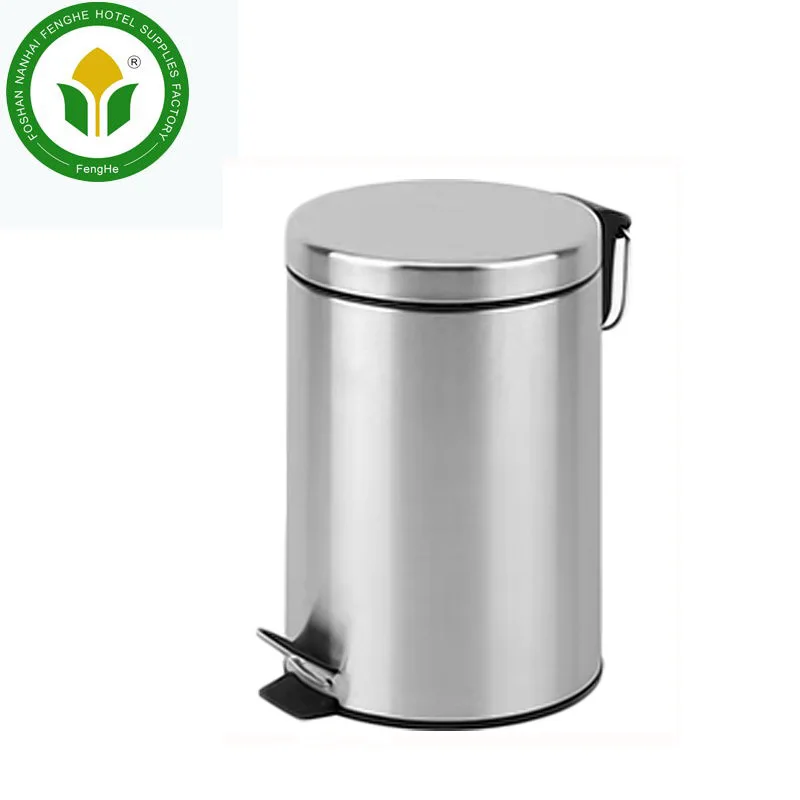 Hotel bedroom stainless steel pedal trash garbage bin foot pedal waste bin recycling dustbin