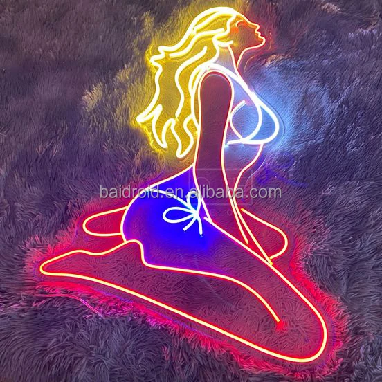 Custom neon sign 3D UV printed led neon sign Spaceman UV printed Comic Anime light up sign for art decoration