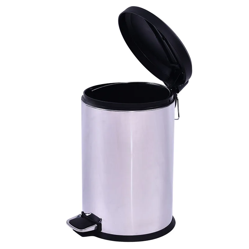 LINK BEST 3L foot pedal stainless steel pedal dustbin with plastic lid
