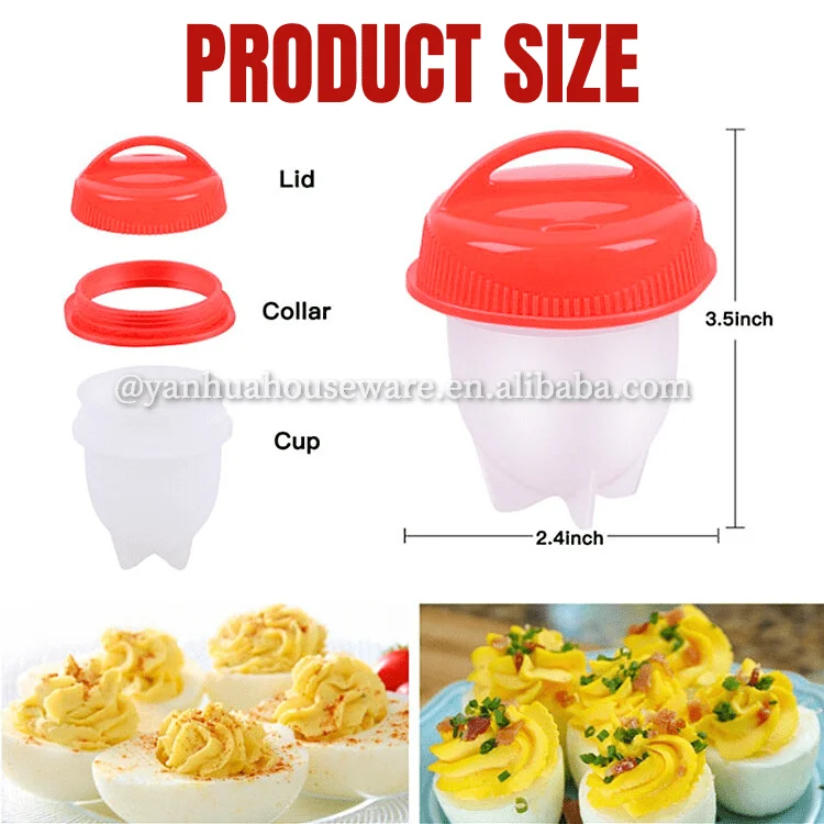 6 Pack Egg Rapid Cooking Pods Hard Boiled Eggs Silicone Cooker Steamer Non-stick Egg Poachers Boiler