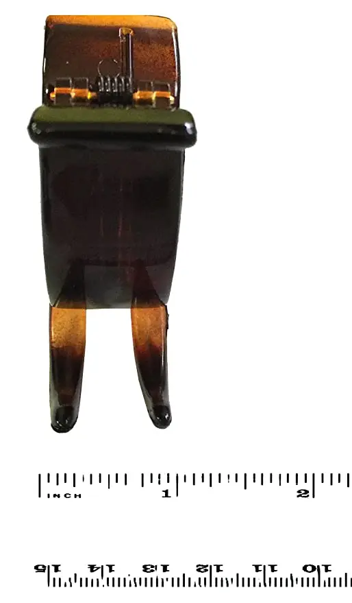 French Small Three Teeth Tortoise Brown Shell Pony Fish Style Strong Grip Jaw Hair Claw Clip Clamp