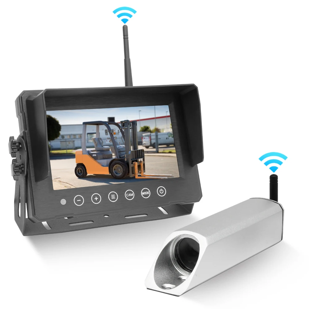 2.4Ghz Wireless Magnetic 2 Camara Reach Truck AHD 1080P Waterproof IP67 Backup Fork Mounted Forklift Wireless Camera System