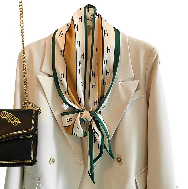 Scarf Supplier Retro Twill Silk Scarf Fashion Head Brand Decorative Head Tie Scarf