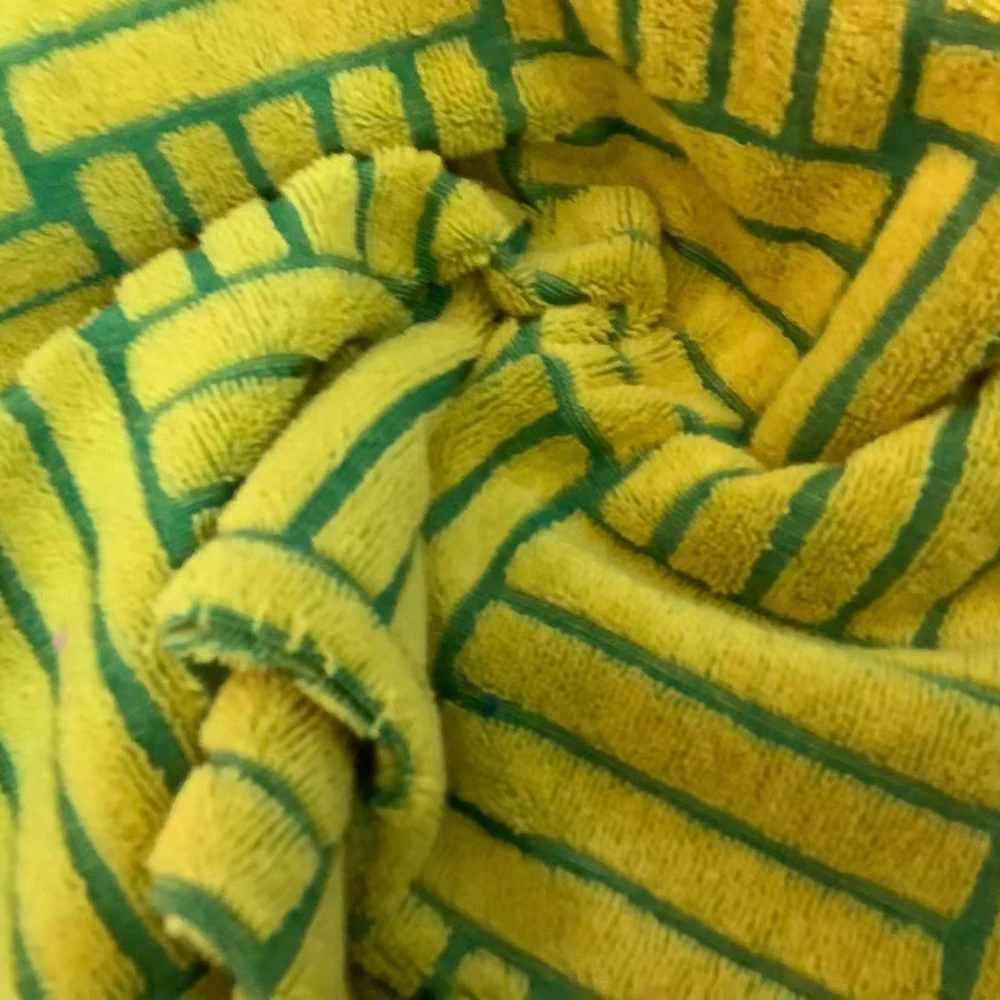 Wholesale dual color 100% cotton new jacquard geometric pattern 450g heavyweight terry towel fabric winter Hoodie