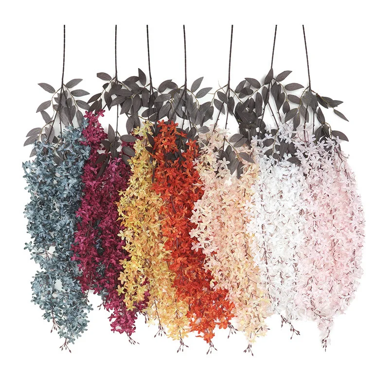 Wholesale 120cm indian wedding flowers artificial decor wedding ceiling hanging flower super thick silk lilac