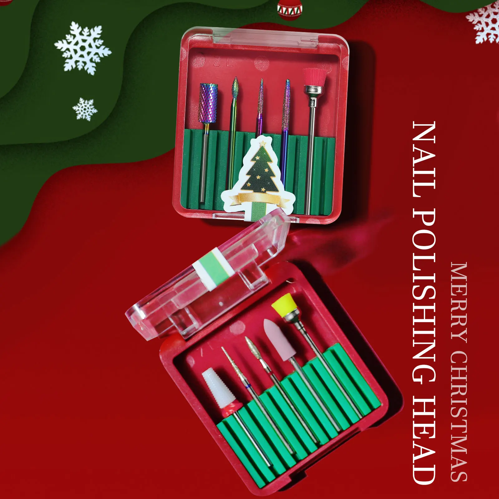 
New Christmas Polishing Head Nail Removal 5 Pcs/ set Manicure Nail Art Tools Tungsten Steel Nail Drill Bits Set 