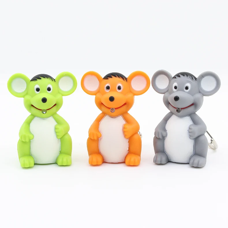 Innovative led flashlight keychain Rat Mice key holder