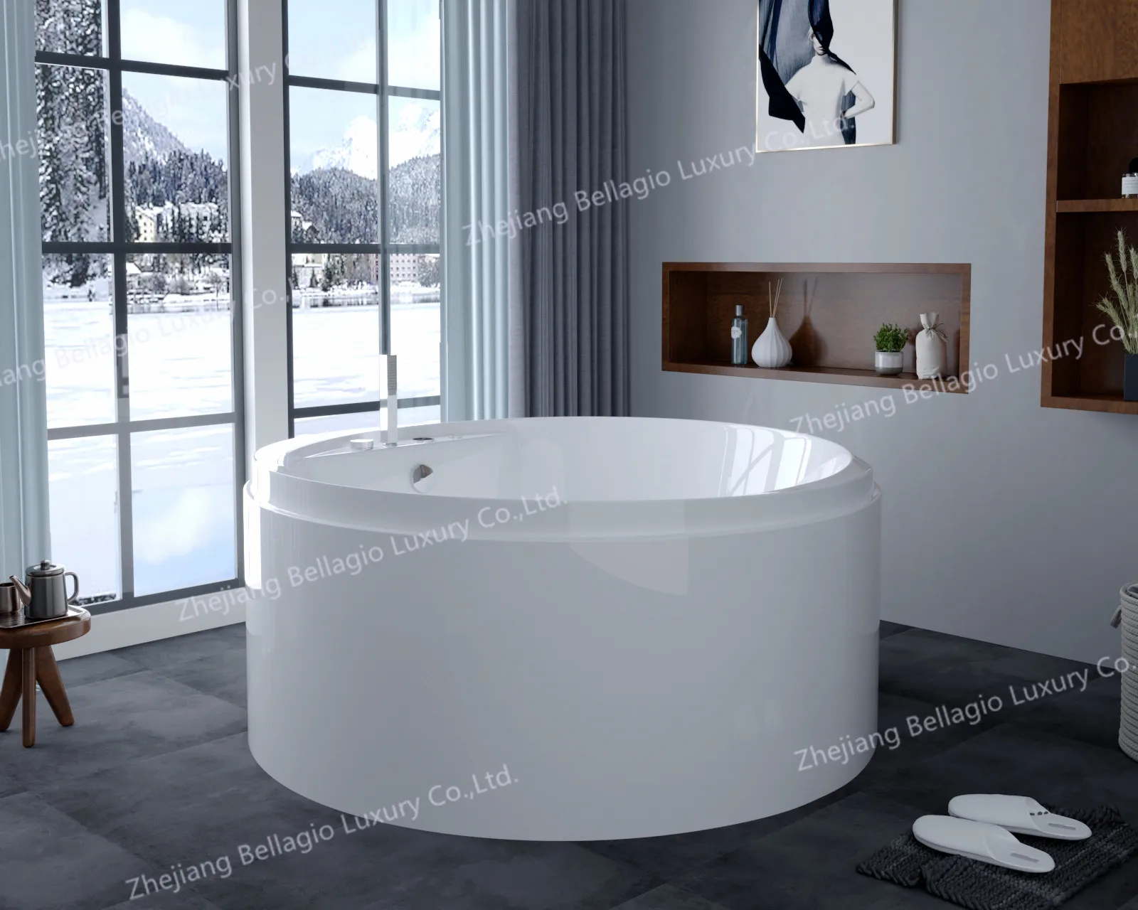 Hot design indoor 2 person bathtub living room furniture whirlpools massage Bath