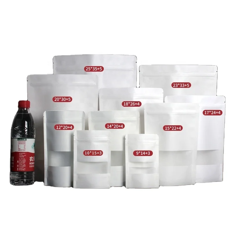 Custom Printing Kraft Paper PE Zipper Doypack Plastic Ziplock Bag Recycled Easy Seal Smell Proof Stand up Mylar pouch Packaging