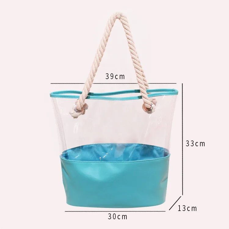 Beach Luxury Small Custom Clear Recycled Hand Tote Bags Customized Urban Design Imitation Designer Women for Kids Lady No Zipper