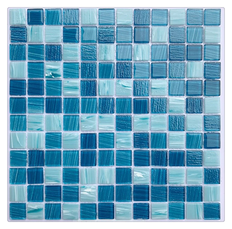 Factory Price Crystal Blue Glass Mosaic Tile for Swimming Pool