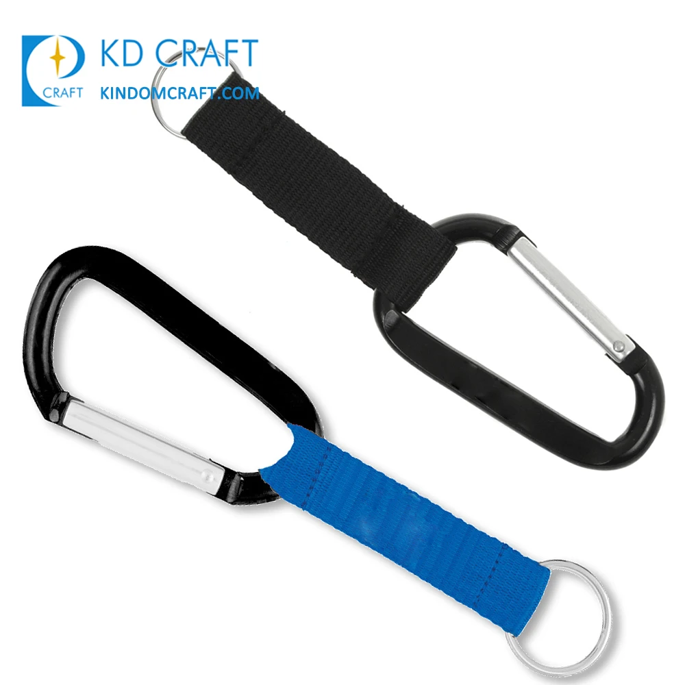 High quality no minimum custom logo printing polyester climbing hook wrist strap short carabiner lanyard keychain