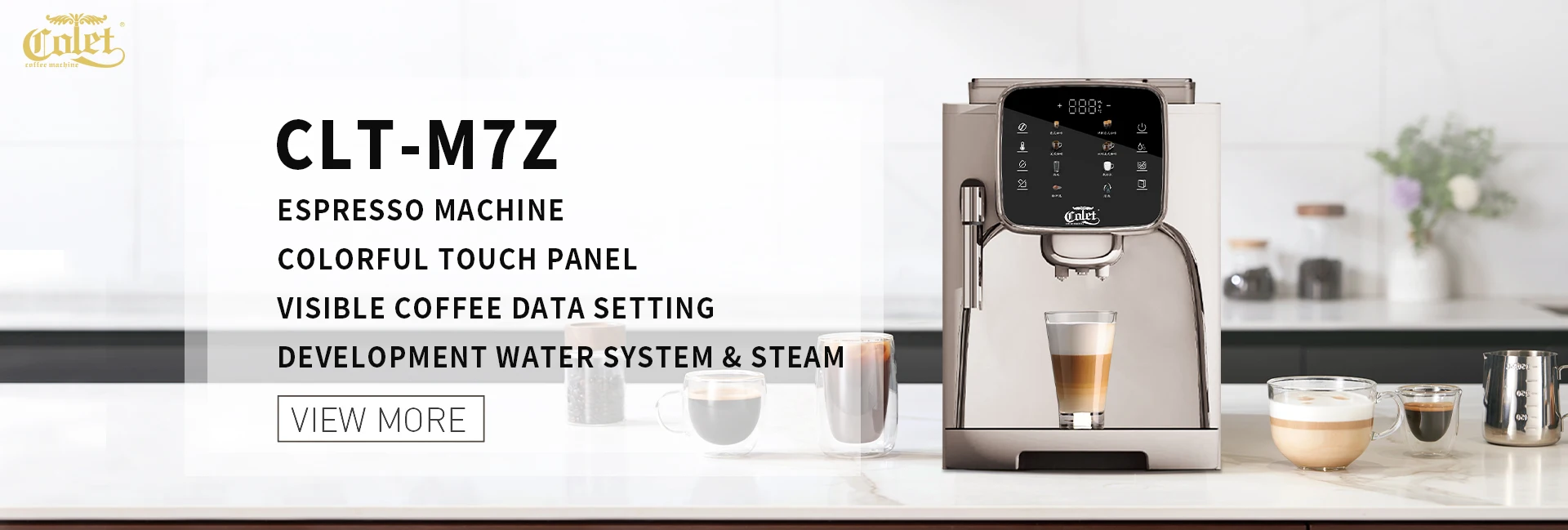 Colet One Touch Screen Coffee Bean Powder Brewing Milk Foam Espresso Fully Automatic Coffee Maker Machine
