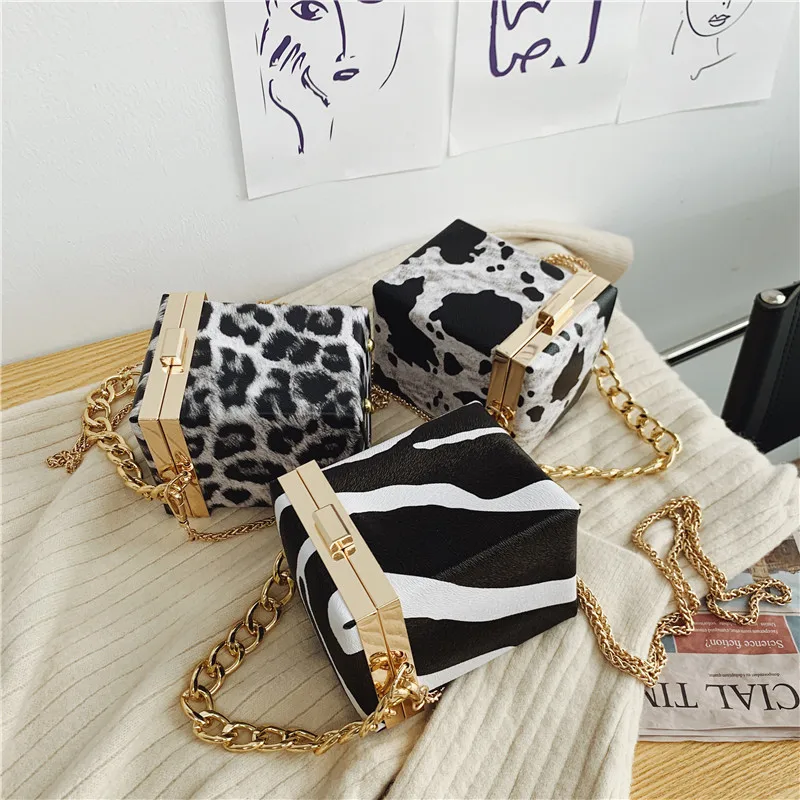 2022 New Arrival Ladies Leopard Bag Handbag Purse Box Purse Diagonal Square Hand Bag For Women