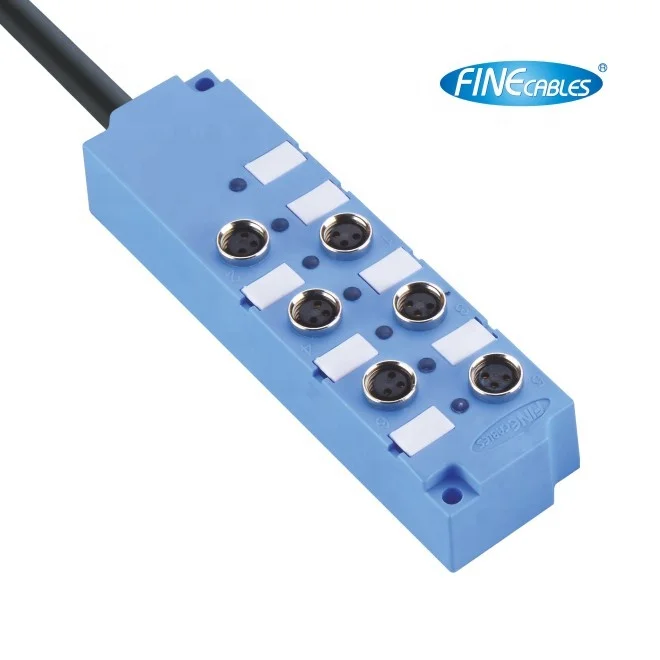 Finecables Waterproof Molded Cable 6 Ports Plastic M8 Junction Box