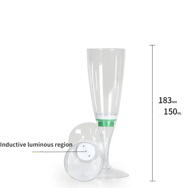 Flashing glass LED light glass Champagne flute Cocktail KTV bar party plastic tall cocktail