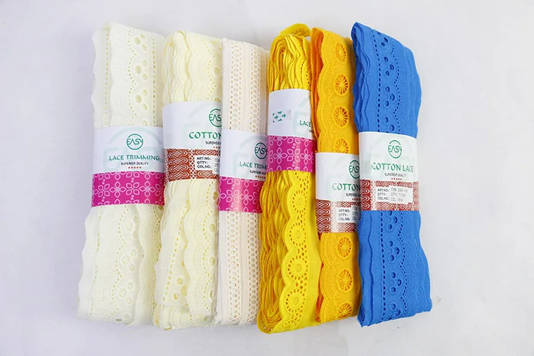 Curtain Trimmings Cotton Lace Sewing Clothes Embroidery Fabric 100% Cotton Sustainable Comfortable Embroidery Pattern 1000 Yards