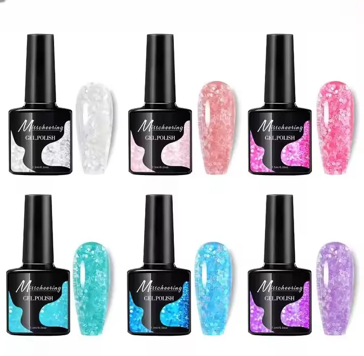 Popular Popular Shiny Cherry Glitter Professional Gel Polish Phototherapy UV Gel Varnish Acrylic UV Gel Nail Polish