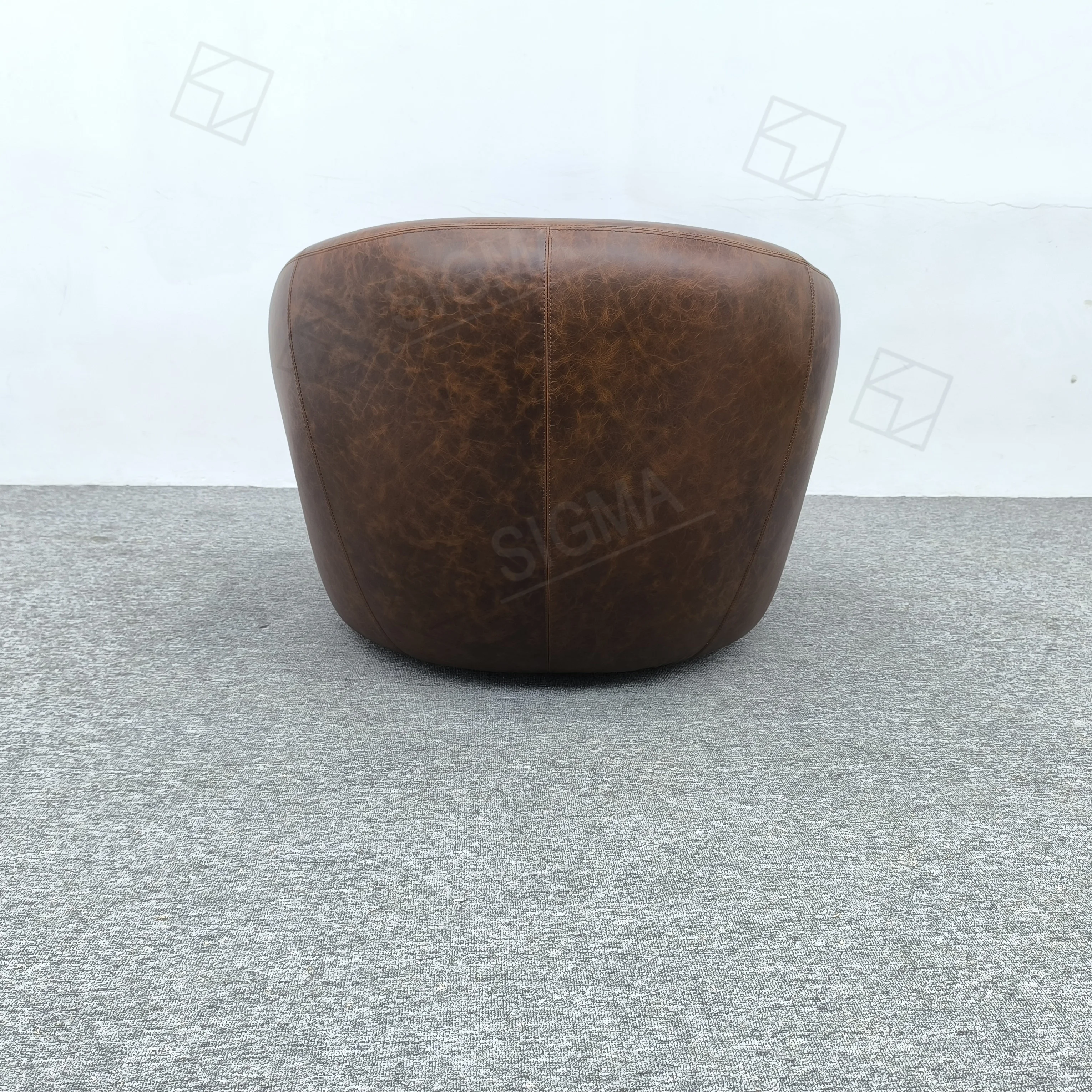 Genuine Leather Modern Classic Designer Wooden Leisure Sofa Leisure Sofa Lounge Chair
