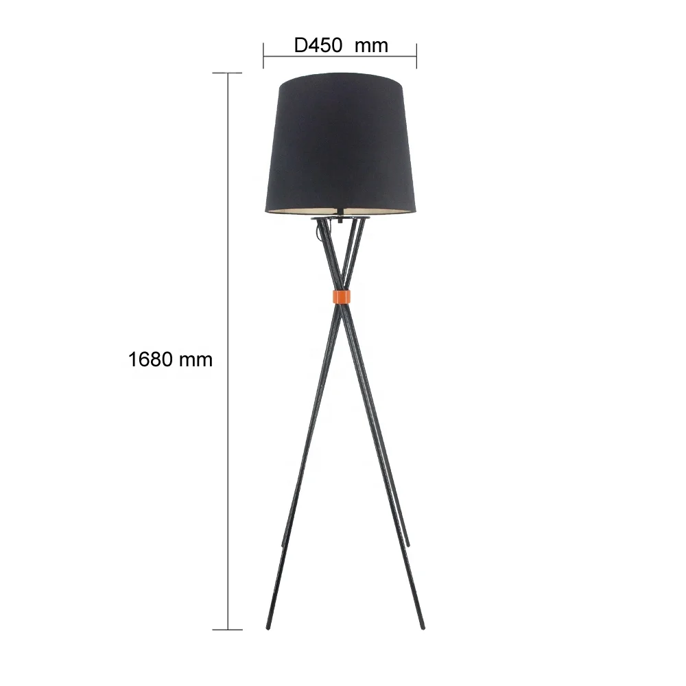 Colorful Lamp Shade Metal Fabric  Base Arc Indoor tripod floor lamp