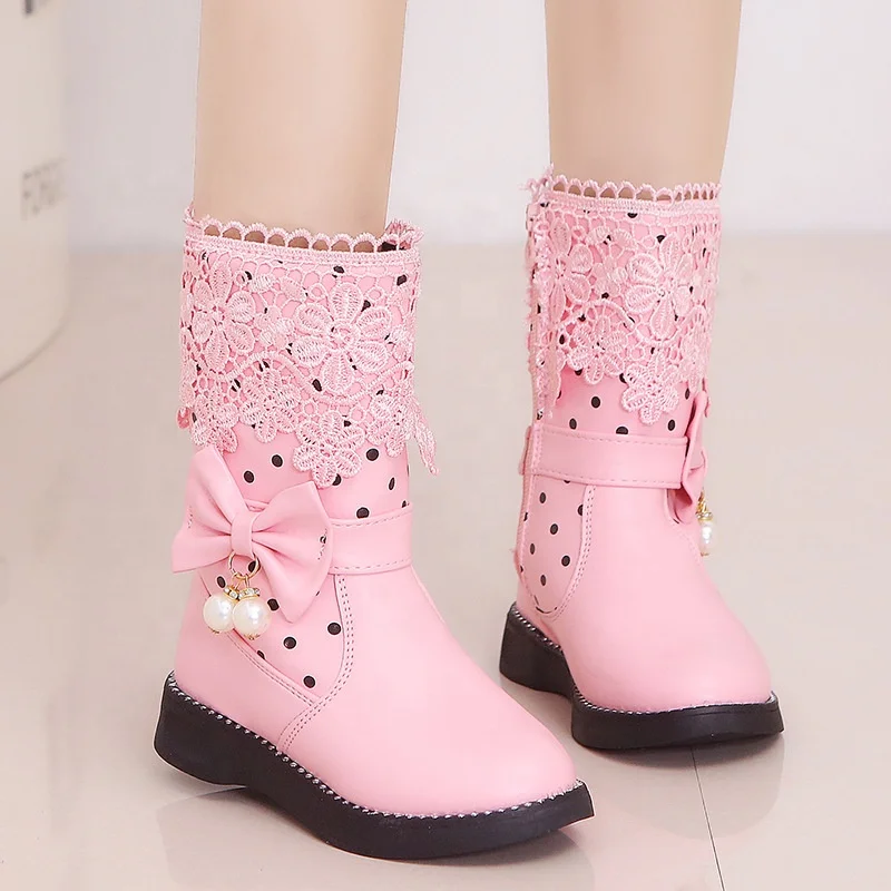 Hot Sale New High Quality Cheap Bow Pretty Waterproof Rubber Girl Boots