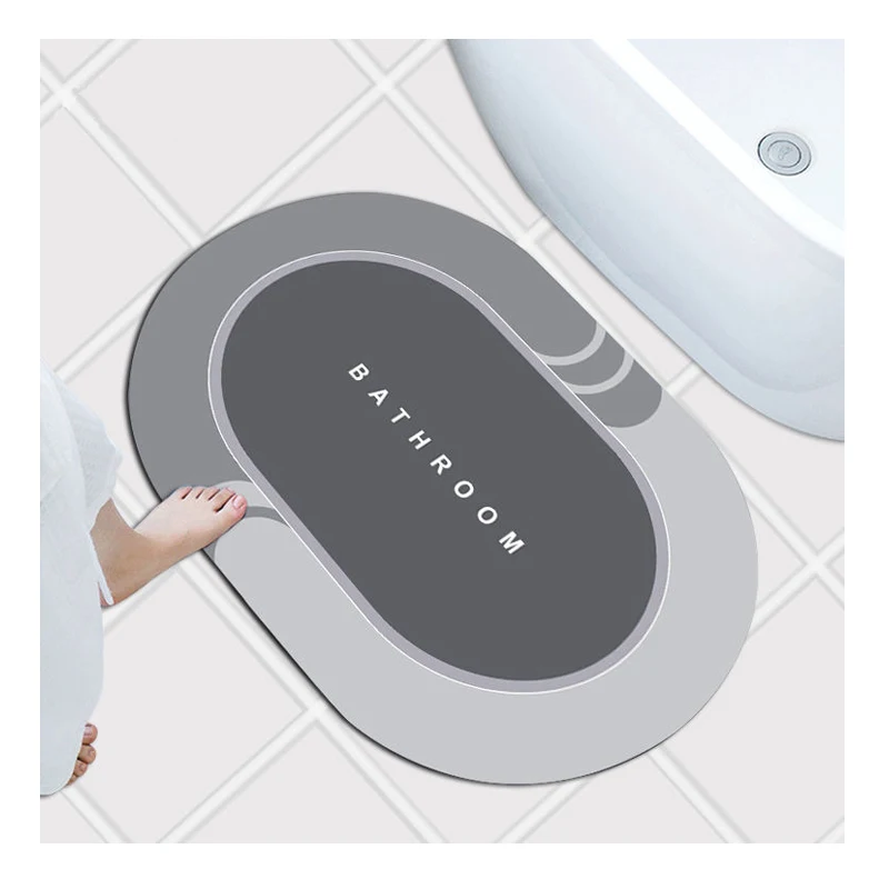 DMC-15 Soft bathroom Water Absorbent quick dry Rubber Diatom Mud Floor Mat diatomite bath mats