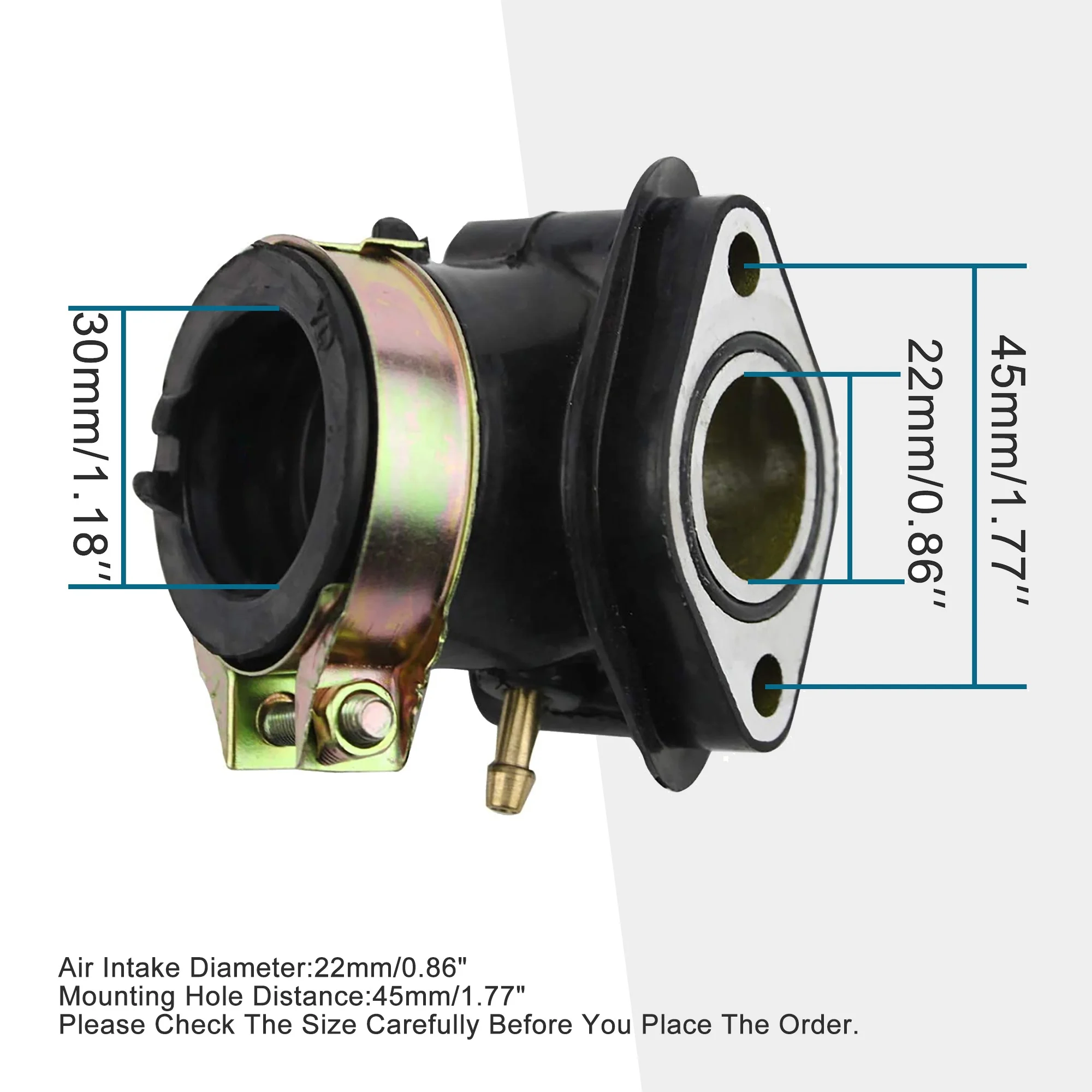 GOOFIT 22mm Intake Manifold Pipe Replacement for GY6 125cc 150cc Scooters Go Karts ATV Moped Scooter Dune Buggy