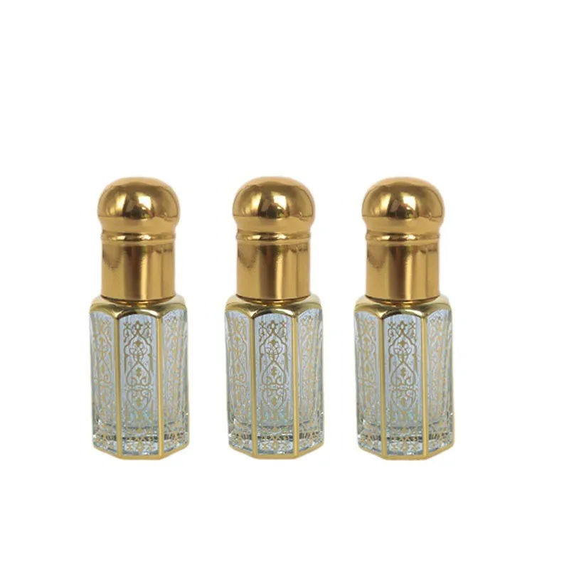 Custom Glass essential oil roller bottle empty 3ml 6ml 12ml crystal attar perfume roll on bottles