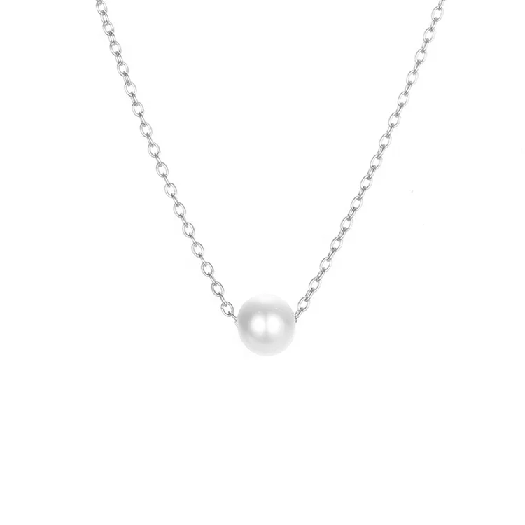Simple Fashion Dainty Necklace Choker Necklace Stainless Steel Small Pearl Women Fine Jewelry CLASSIC Latest Necklace Designs
