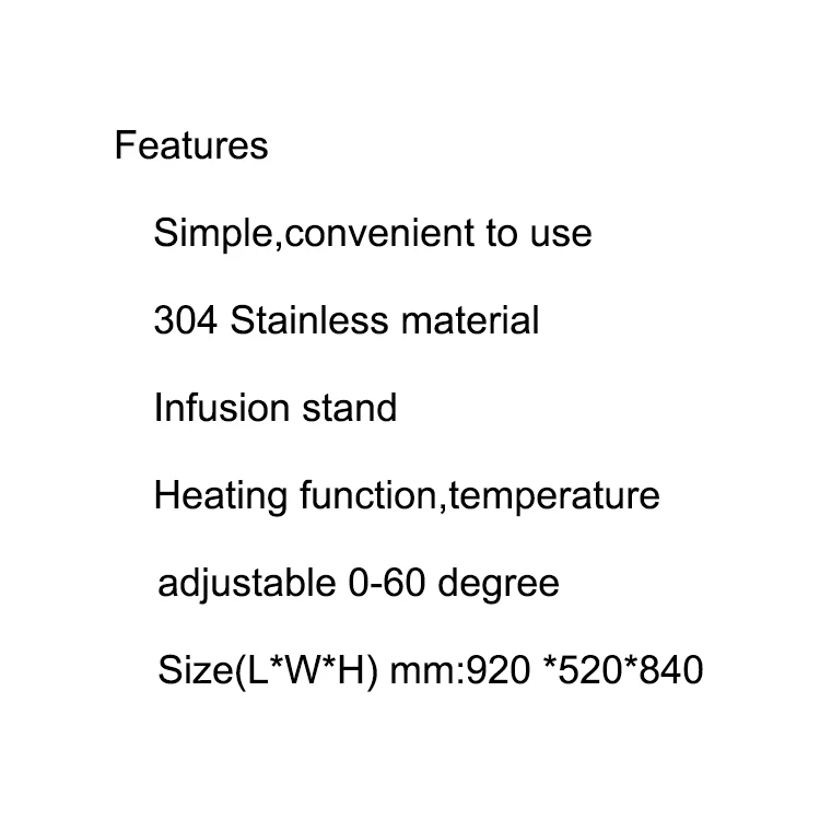 Surgical Stainless Steel Constant Temperature Treatment Veterinary Veterinary Mobile Treatment Examination Table with infusion