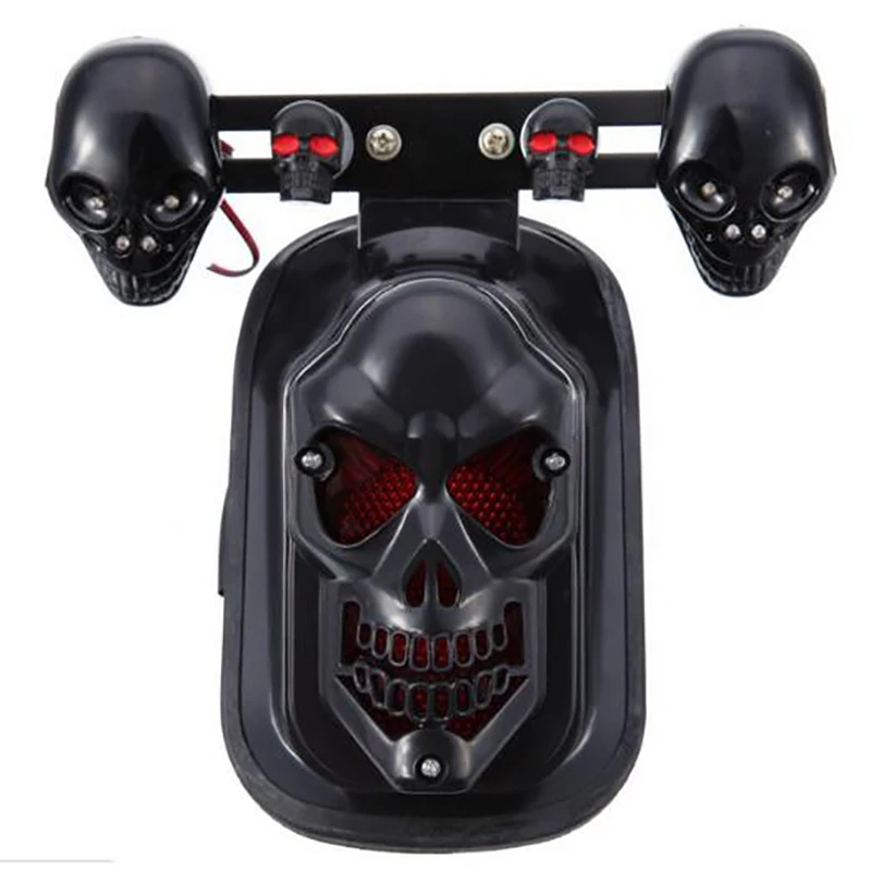 Motorcycle Skull Turn Signal Rear Brake Tail Light Modified Accessories LED Skull Taillight Turn Signal Lights