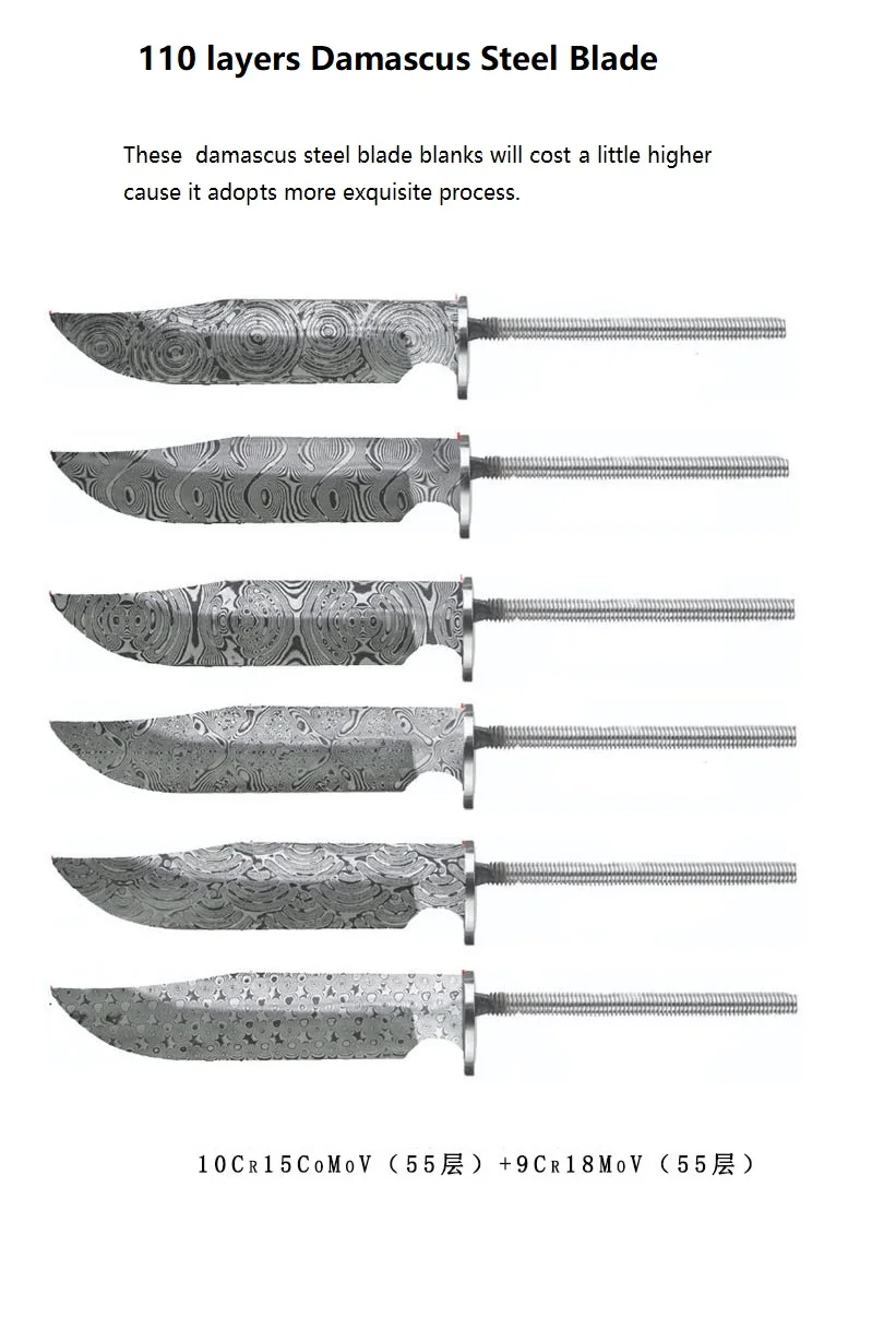 Wholesale 110Layers damascus billets Knife Blank DIY Damascus Steel Billets For Knife Making Custom Damascus Steel Knife Blades
