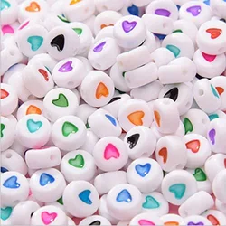 Wholesale 7x4mm Acrylic Heart Bead Round Loose Spacer Beads Red Love Heart Bead For Jewelry Making Diy Bracelet