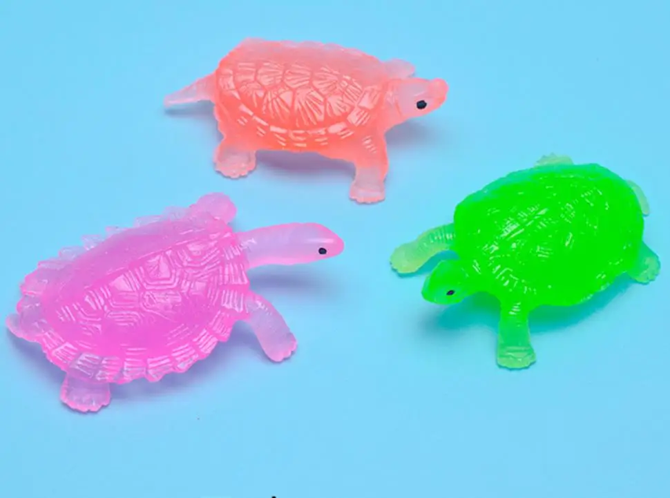 Floating Transparent Turtle Soft Rubber Catch Fish Toys Summer Festival Pool Beach Theme Party Favors