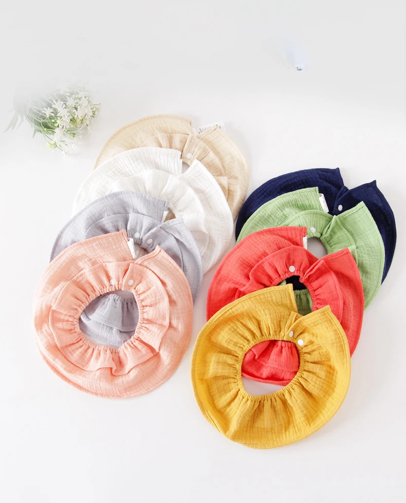 Hot sale 360 degree 100% Cotton Washable baby bibs Cute baby girls lace bib