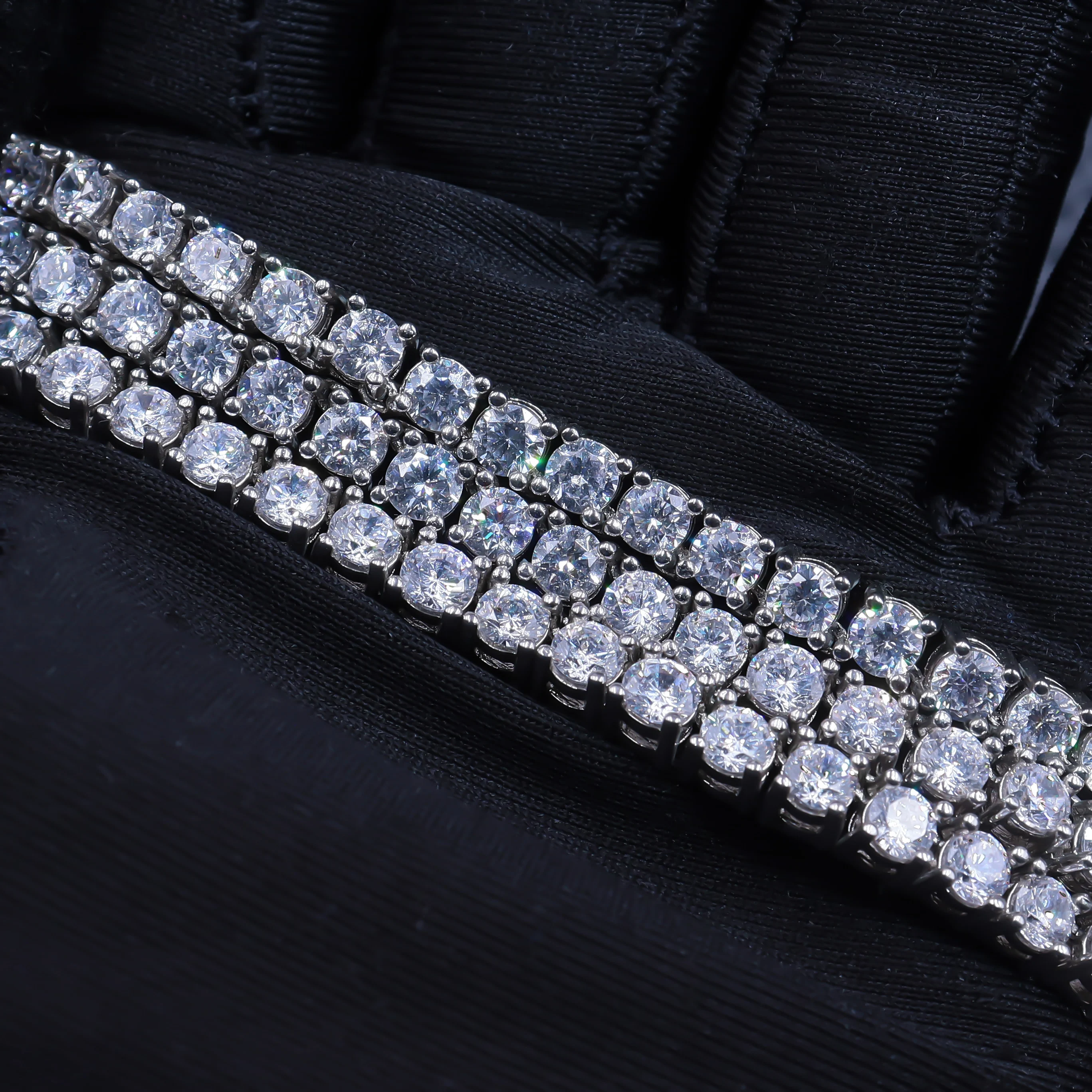 Wholesale Price fashionable Tennis Chains  VVS D  Hip Hop 925 Sterling Silver  5mm 6mm  Diamond Moissanite custom style