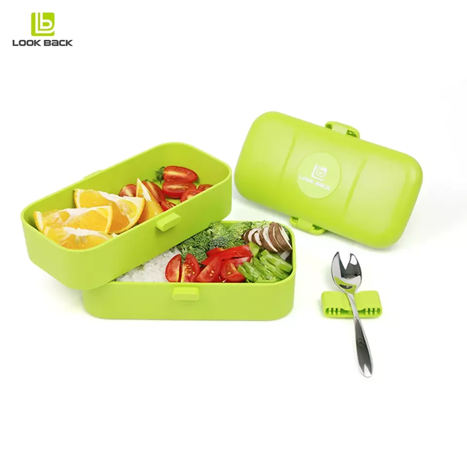 Amazon hot selling stackable food containers plastic bento kids eco multi compartment school tiffin lunch box