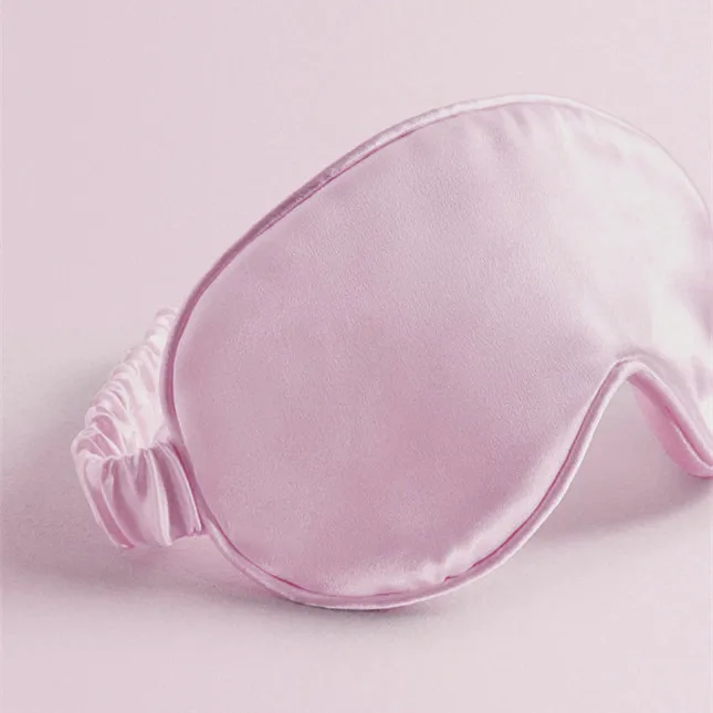 Wholesale fashionable soft custom cover silk travel night sleep eye mask with elastic strap band for sleeping