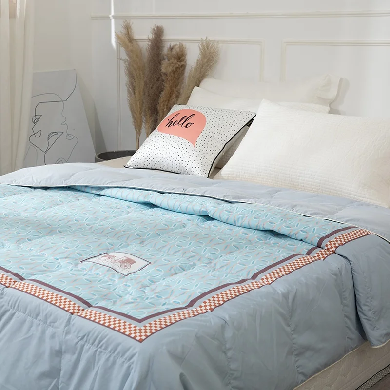 Оптовая продажа на заказ, пуховая накидка из пушистой утки и пера, Полиэстеровая внутренняя наполненная пододеяльник, летняя вставка для дома