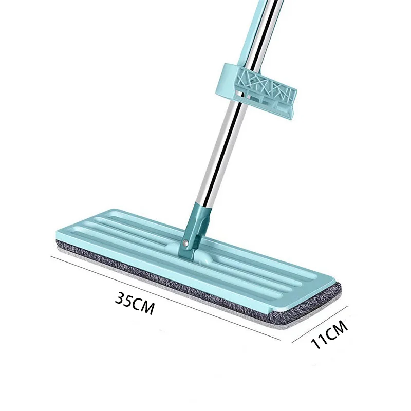 Mop Wringer Set Hands Free Flat Floor Mop Washable Microfiber Pads Wet and Dry Use Home Floor Cleaning System Floor Types Window