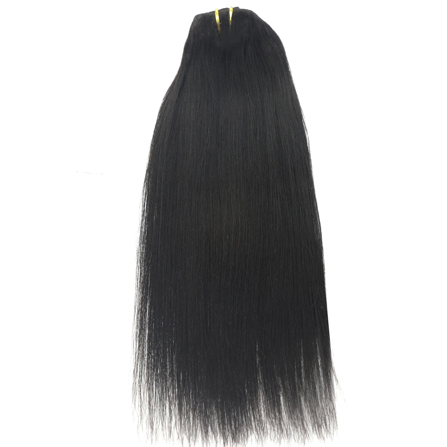 Wholesale Clip in Hair Extensions Light Yaki 100% Virgin Remy Human Hair Extensions Seamless 1 Piece Clip Ins OEM ODM 1 Pack