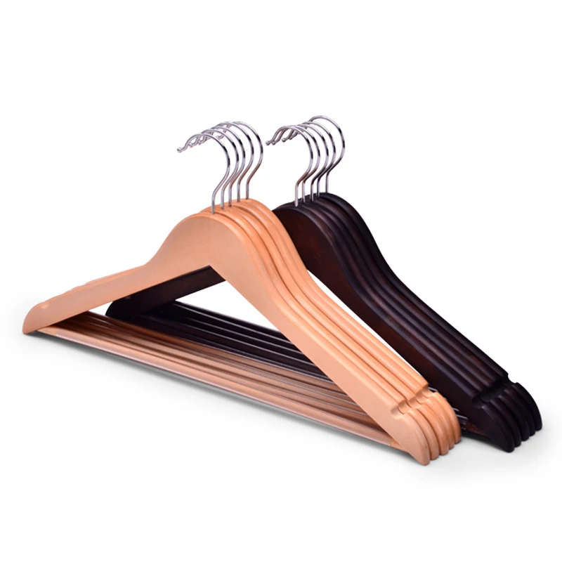 Household Anti-Skid Non-Trace Solid Wood Clothes Hanger Customized Clothes Hanger In Hotel Clothing Store