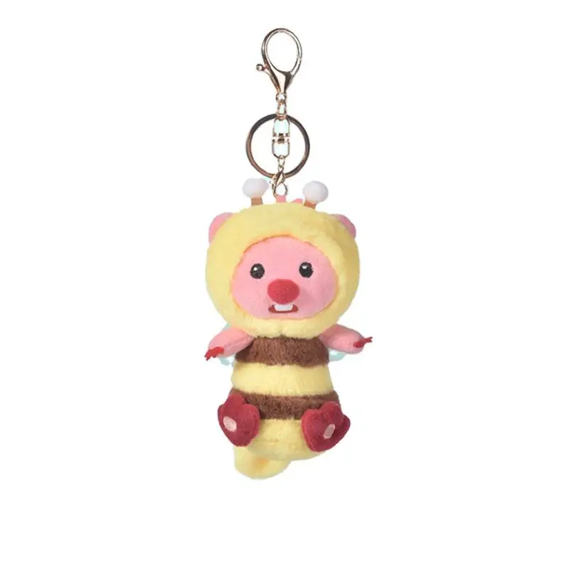 10cm Kawaii Korea Cartoon Pororo Series Plush Keychain Beaver Loopy Plush Toys Gift for Kids