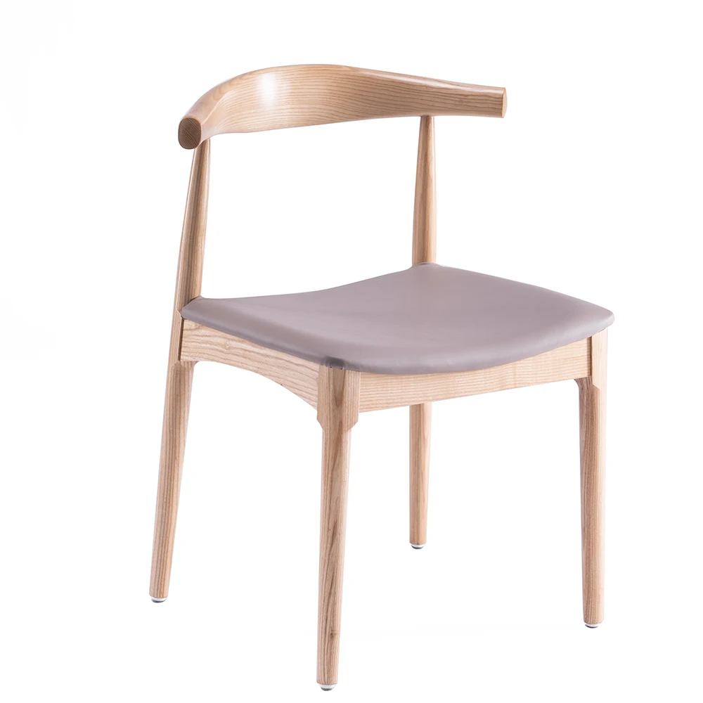 
mid century modern ox horn dining chair vintage leather chair for restaurant 