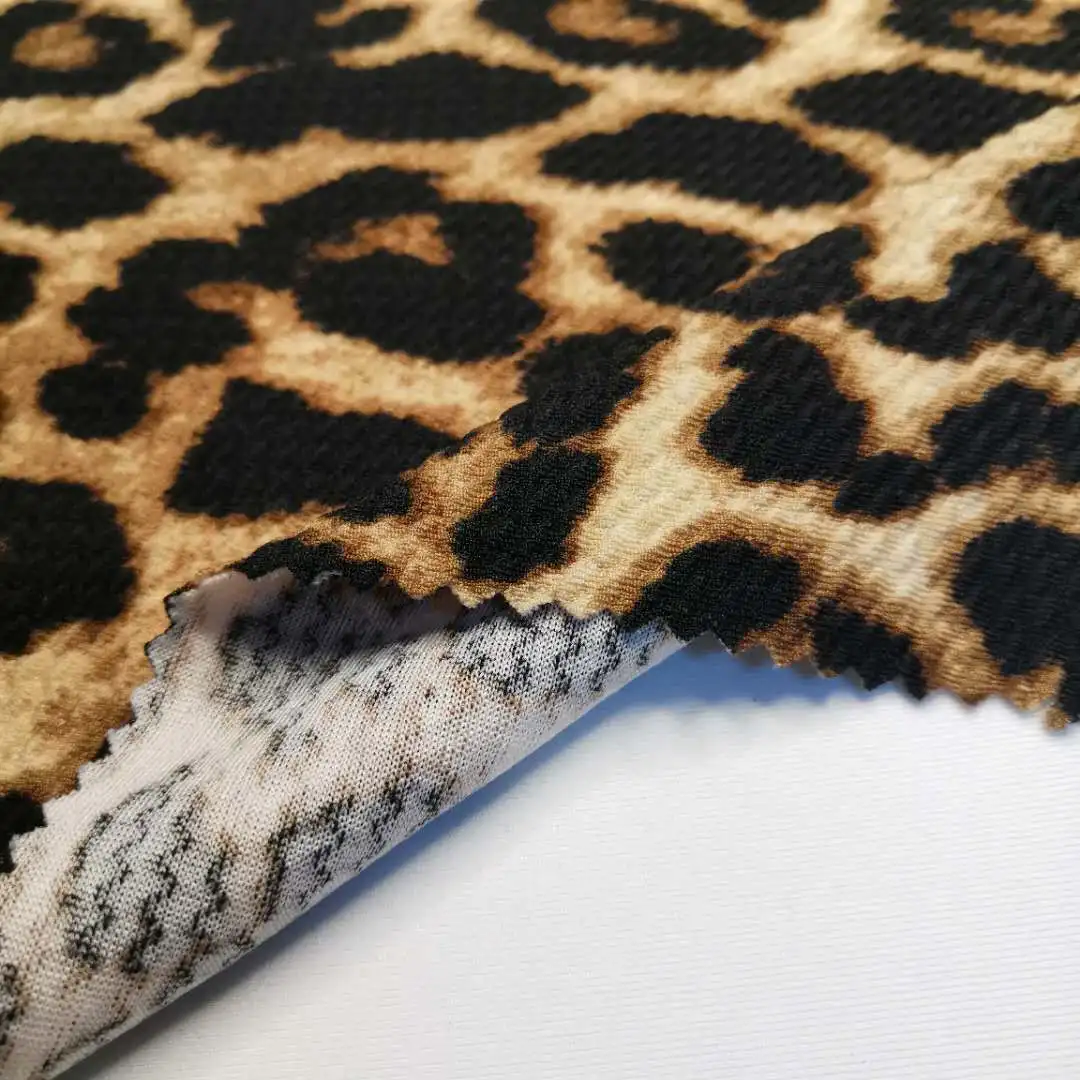 Hot Sale Polyester Spandex Stretch Bubble Rice Bullet  Knitted Jacquard print Fabric for Women Dress