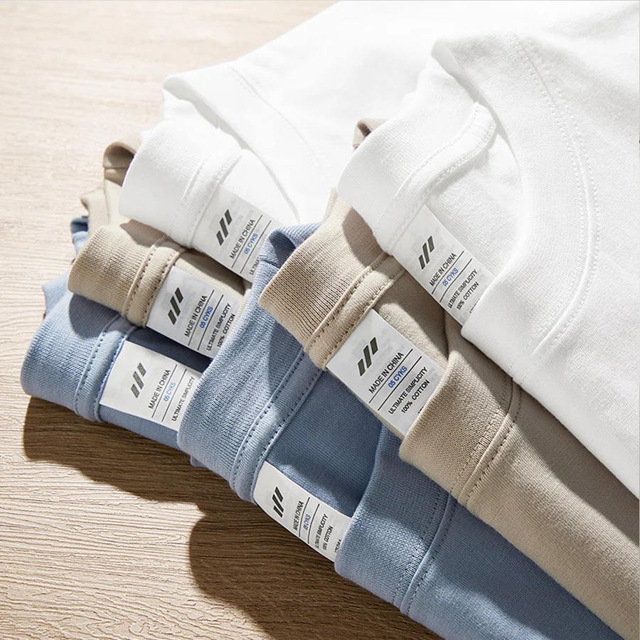 High Quality Custom Logo Printed long Sleeve t-shirt 100% cotton tshirt men double layer long sleeve t-shirt